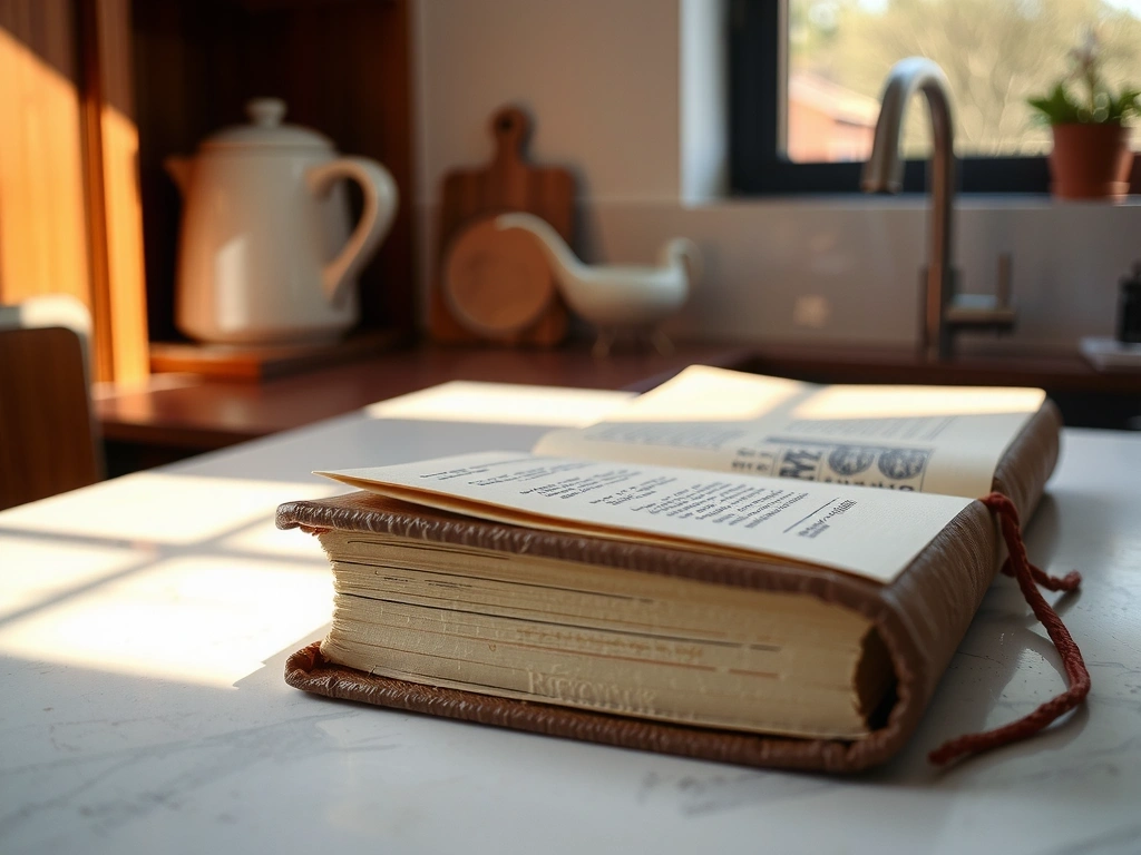 Kniha receptů na mramoru